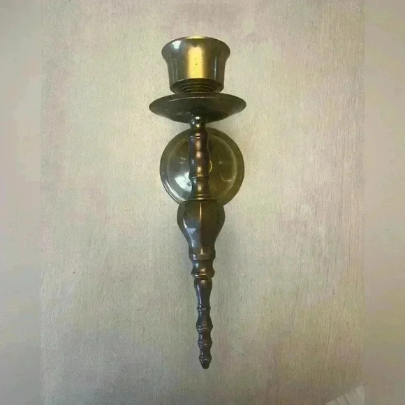 Brass Other - Vintage Solid Brass Wall Sconce Candle Holder